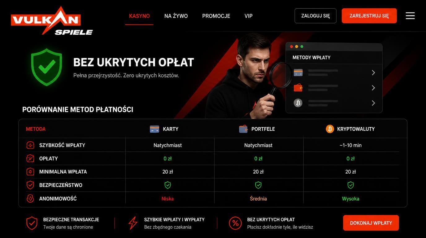 Tabela bezpieczeństwa metod płatności bez ukrytych opłat